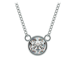 Bezel Set Diamond Solitaire Necklace In Platinum (3/4 Ctw)  | Thumbnail 01