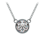 Bezel Set Diamond Necklace In White Gold (1 1/2 Ctw) | Thumbnail 01