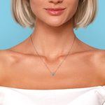 1/4 Ctw White Gold Bezel Diamond Necklace Pendant | Thumbnail 04