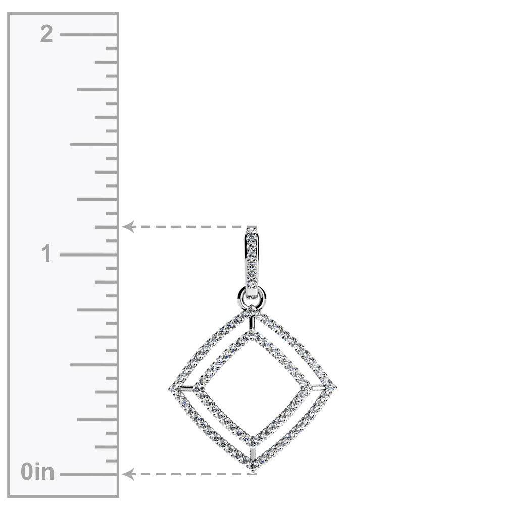Box Diamond Pendant in White Gold | 02