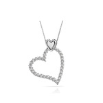 Charmed Diamond Heart Necklace in White Gold (1/2 ctw) | Thumbnail 01
