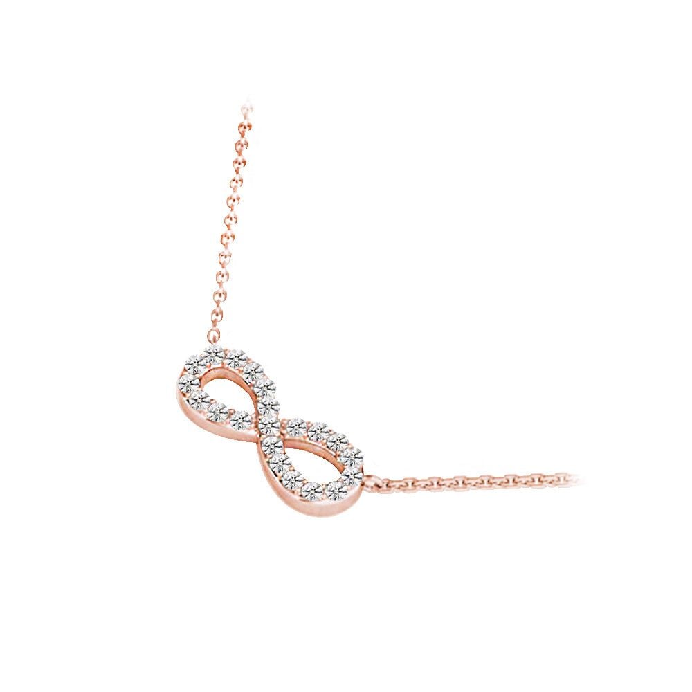 Charmed Diamond Infinity Necklace In Rose Gold | 02