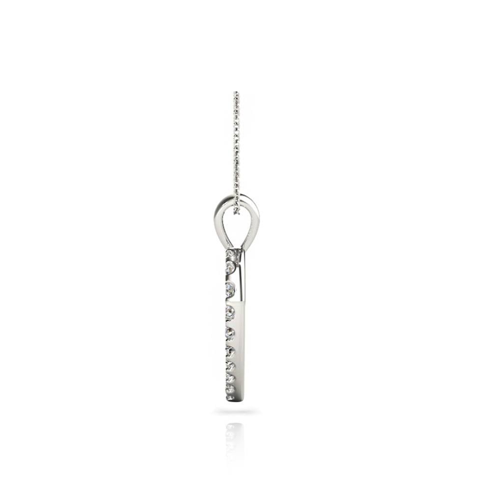 Classic Diamond Heart Pendant Necklace in White Gold (1 ctw) | 02