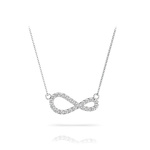 Curved Diamond Infinity Necklace In White Gold | Thumbnail 01
