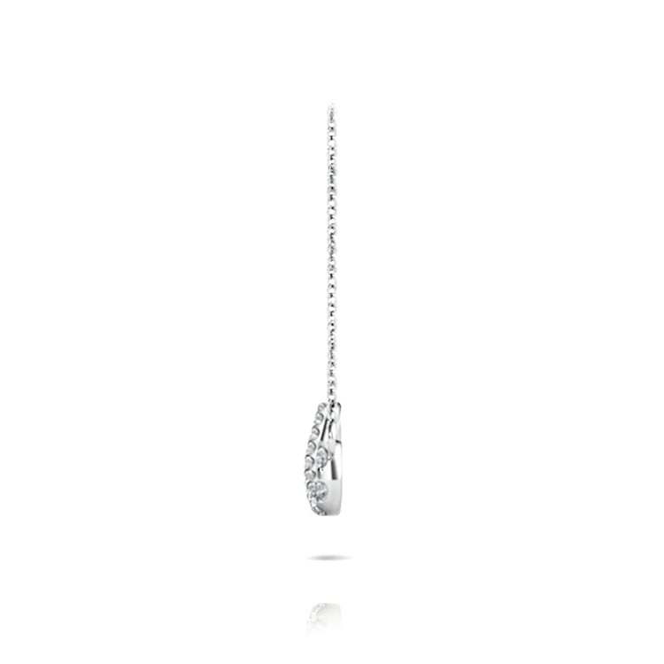 Curved Diamond Infinity Necklace In White Gold | 02