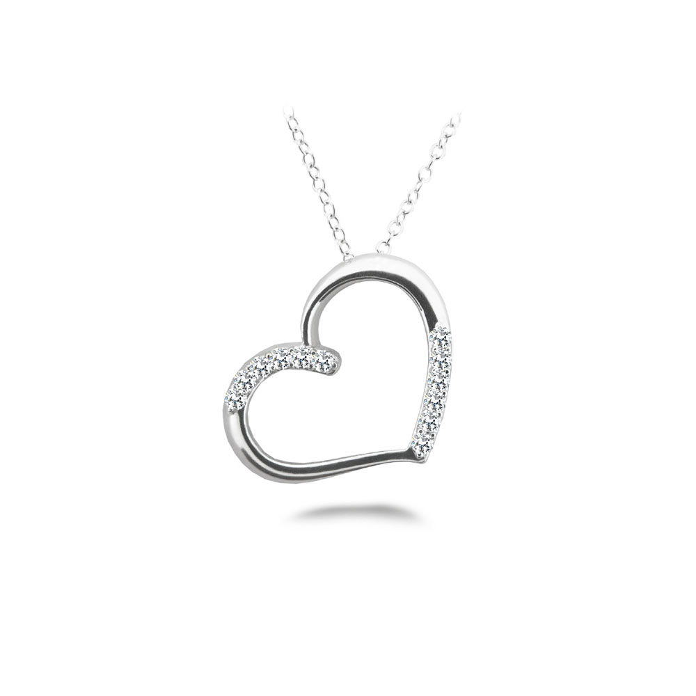 White Gold Diamond Heart Necklace (1/4 ctw)