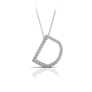 Diamond Initial Necklace - D