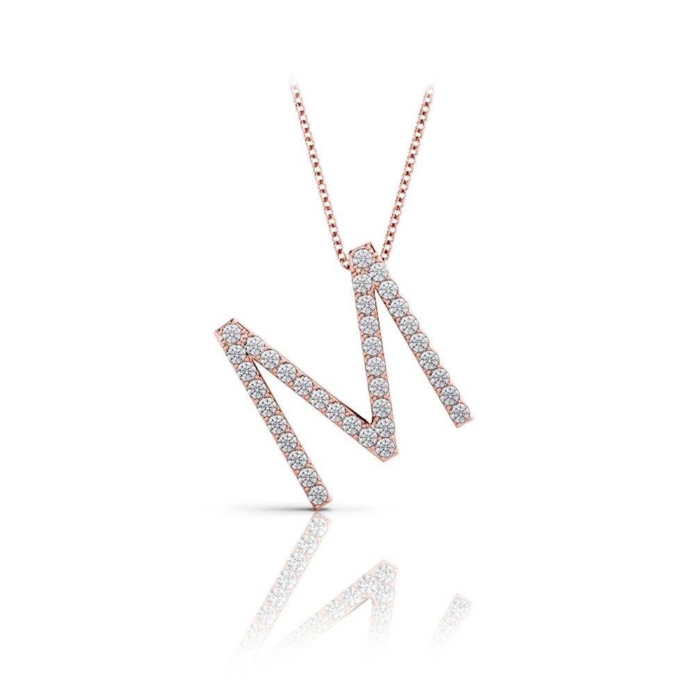 Diamond Initial Necklace - M | 05