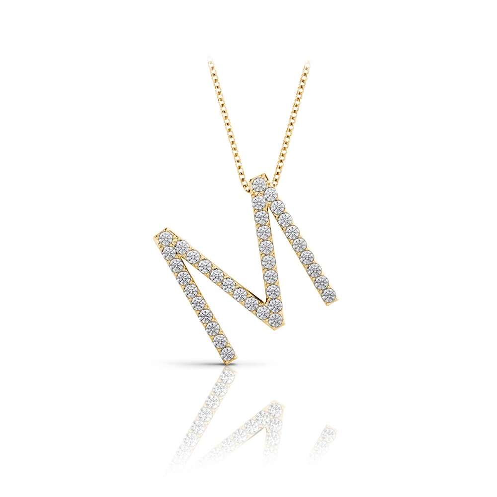 Diamond Initial Necklace - M | 04