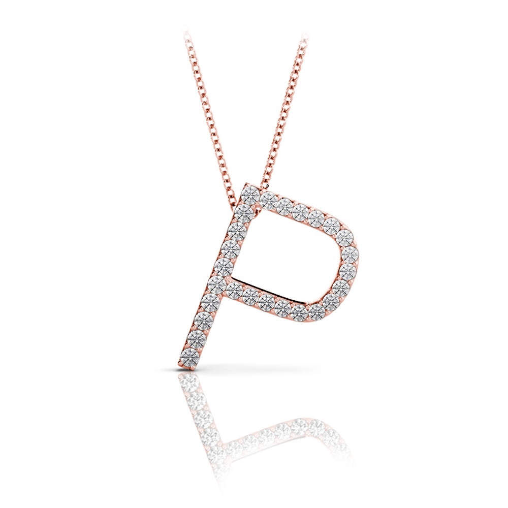 Diamond Initial Necklace - P | 05