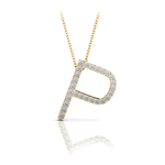Diamond Initial Necklace - P | Thumbnail 04