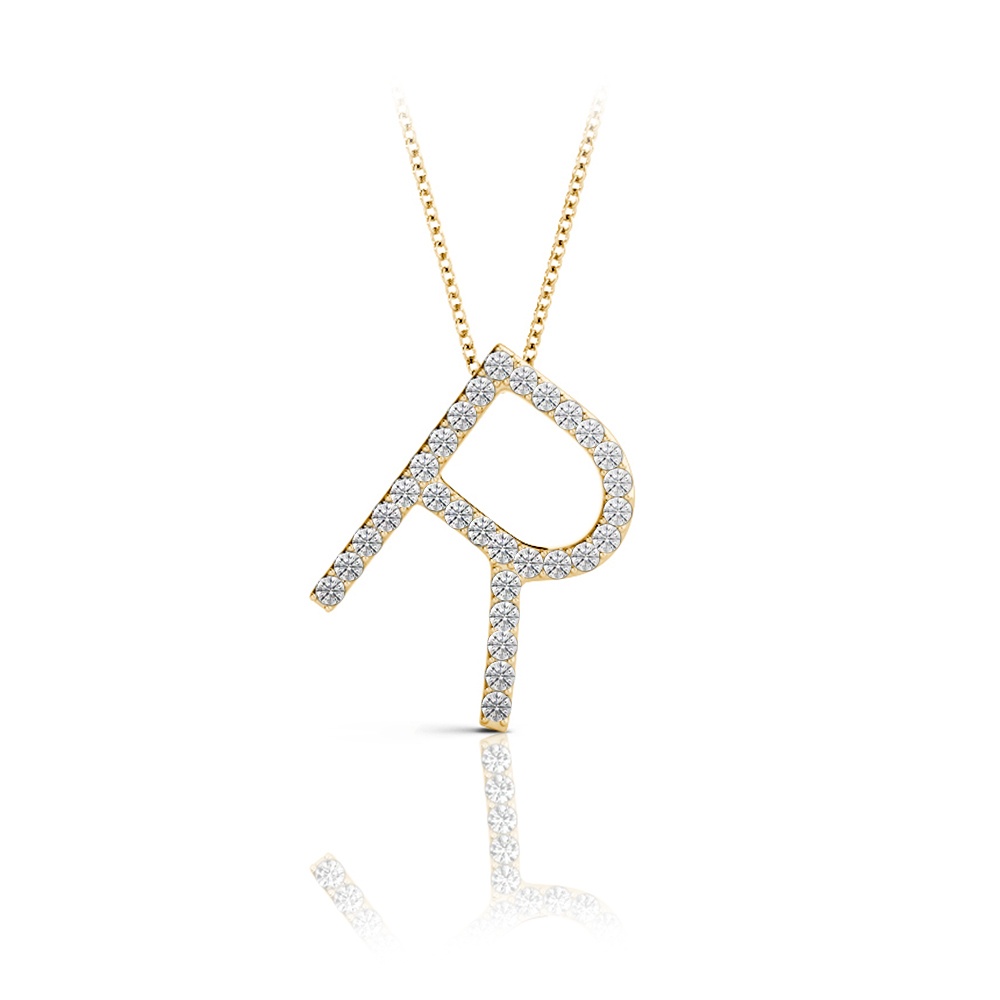 Diamond Initial Necklace - R