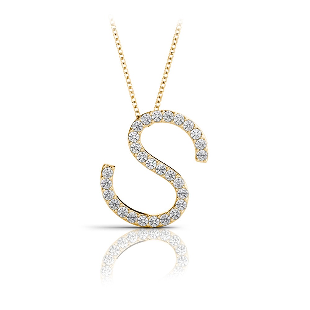 Diamond Initial Necklace - S