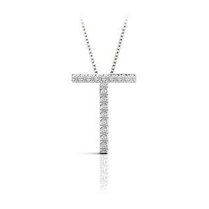 Diamond Initial Necklace - T