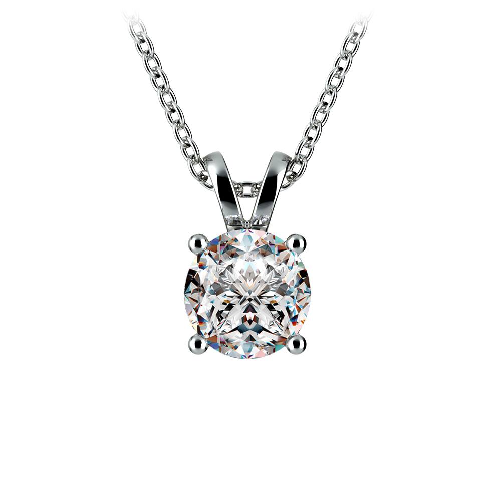 1 Carat Round Diamond Pendant In Platinum