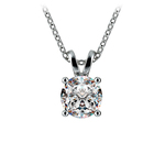 Classic 1 Carat Round Diamond Pendant In Platinum | Thumbnail 01