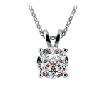 Two Carat Round Diamond Pendant Necklace In Platinum | Thumbnail 01