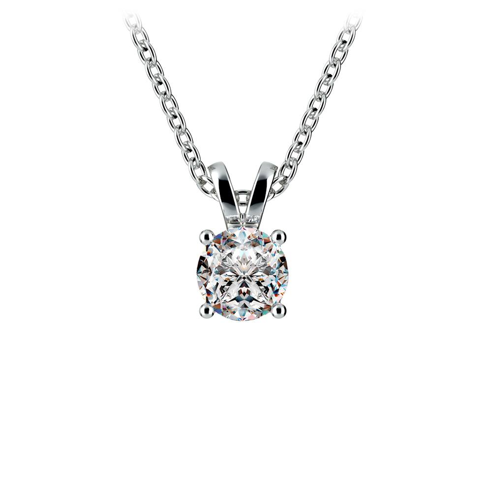 2 Carat Round Diamond Pendant In White Gold