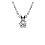 Dainty 1/4 Carat Round Diamond Necklace In White Gold | Thumbnail 01