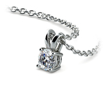 Dainty 1/4 Carat Round Diamond Necklace In White Gold | Thumbnail 03