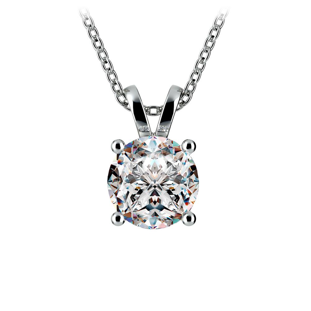 Two Carat Round Diamond Pendant Necklace In White Gold | Zoom