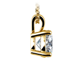 Two Carat Round Diamond Pendant Necklace In Yellow Gold | Thumbnail 02