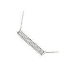 Double Bar Pave Diamond Necklace In White Gold | Thumbnail 02