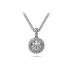 Halo Diamond Solitaire Necklace In White Gold (1/2 Carat) | Thumbnail 01