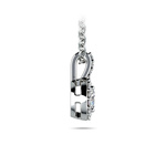 Halo Diamond Solitaire Necklace In White Gold (1/2 Carat) | Thumbnail 02