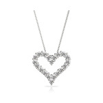 Heart Shaped Diamond Necklace in White Gold | Thumbnail 01