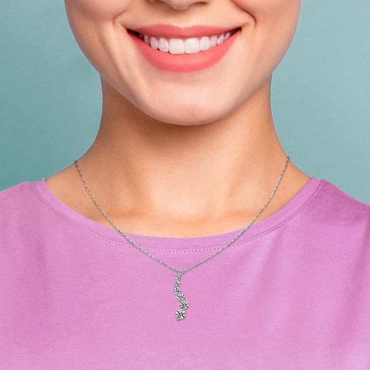 Journey Diamond Necklace in White Gold (2 Carat) | 03