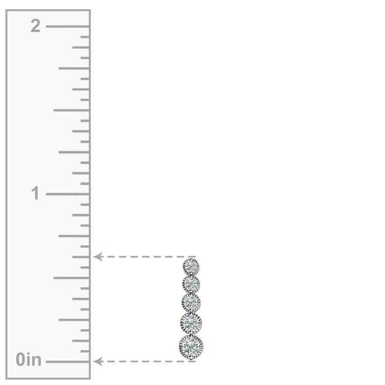 Milgrain Diamond Drop Pendant in White Gold (1/3 ctw) | 02