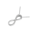 Modern Infinity Diamond Necklace in White Gold | Thumbnail 02