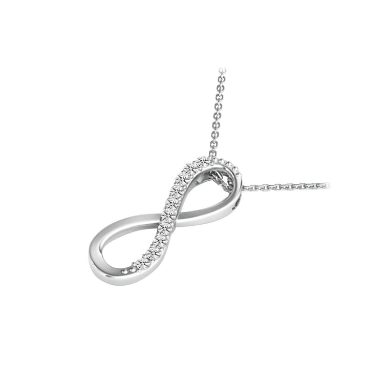 Modern Infinity Diamond Necklace in White Gold | 02