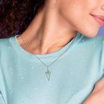 Modern Triangle Diamond Necklace in White Gold | Thumbnail 03