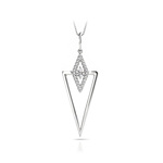 Modern Triangle Diamond Necklace in White Gold | Thumbnail 01