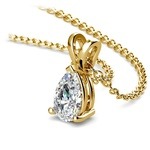Pear Diamond Solitaire Necklace In Yellow Gold (1/2 ctw) | Thumbnail 03