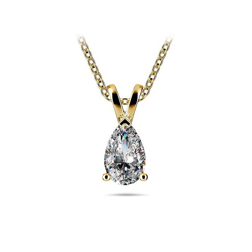 1/2 CARAT TW Princess Cut Natural Diamond 4-Prong Solitaire Pendant Av –  TimeLe$$ Classics