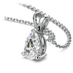 1 1/2 Carat Pear Shaped Diamond Necklace In Platinum | Thumbnail 03
