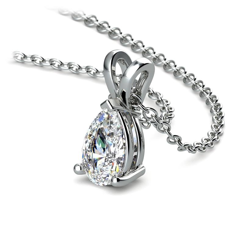 1/2 Carat Pear Diamond Solitaire Necklace In Platinum | 03