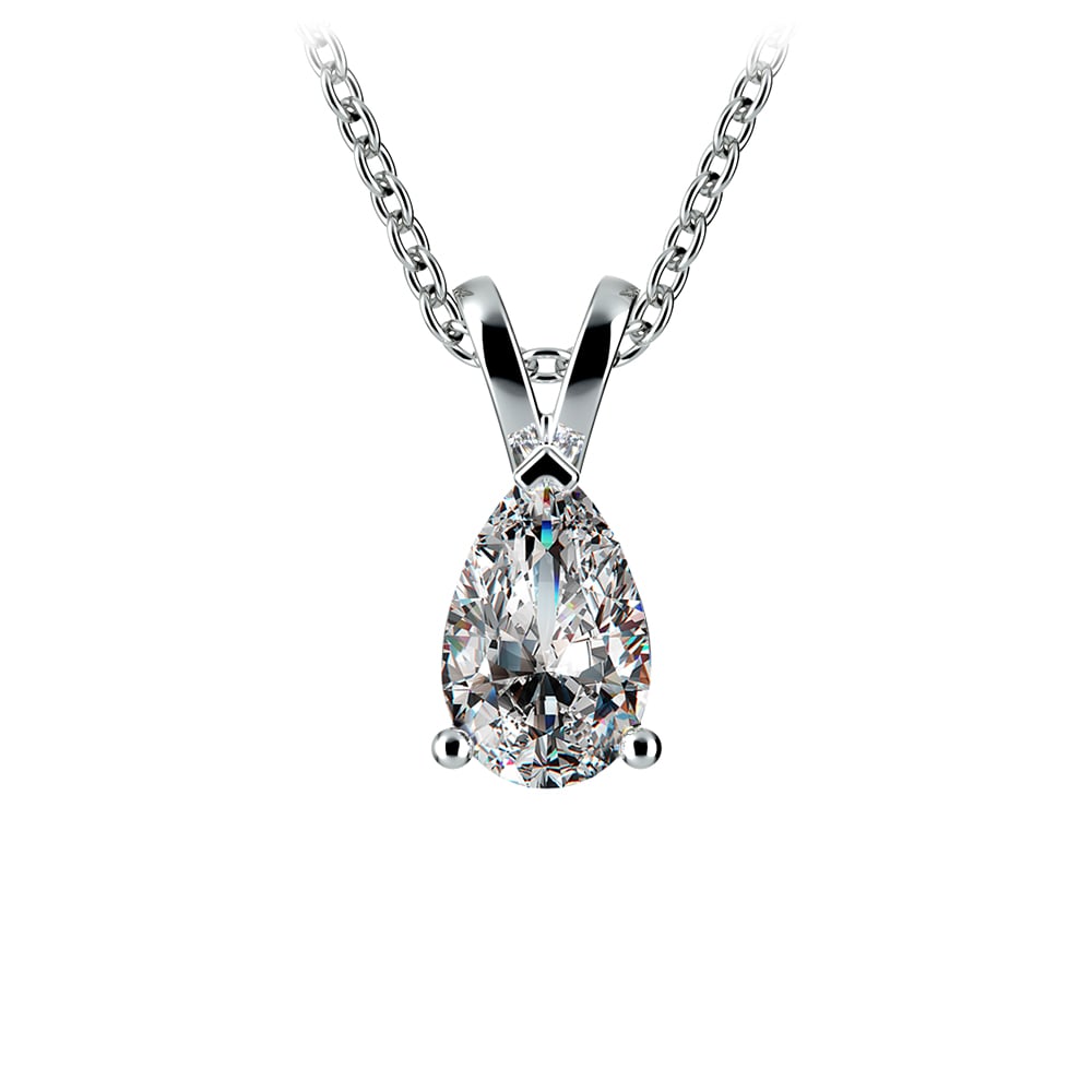 Princess Cut Diamond Solitaire Necklace in 14k White Gold (1/4 ct. tw.) -  Bullion & Diamond Co.