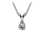 Pear Shaped Diamond Necklace In Platinum (1/3 Ctw) | Thumbnail 01