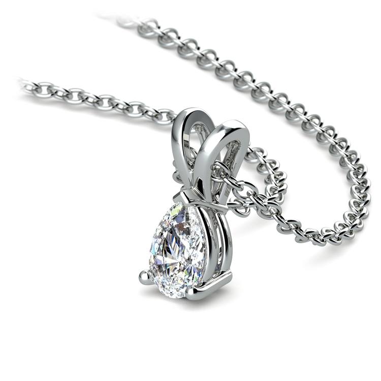 Pear Shaped Diamond Necklace In Platinum (1/3 Ctw) | 03