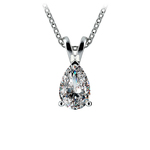 One Carat Pear Shaped Diamond Necklace In Platinum | Thumbnail 01
