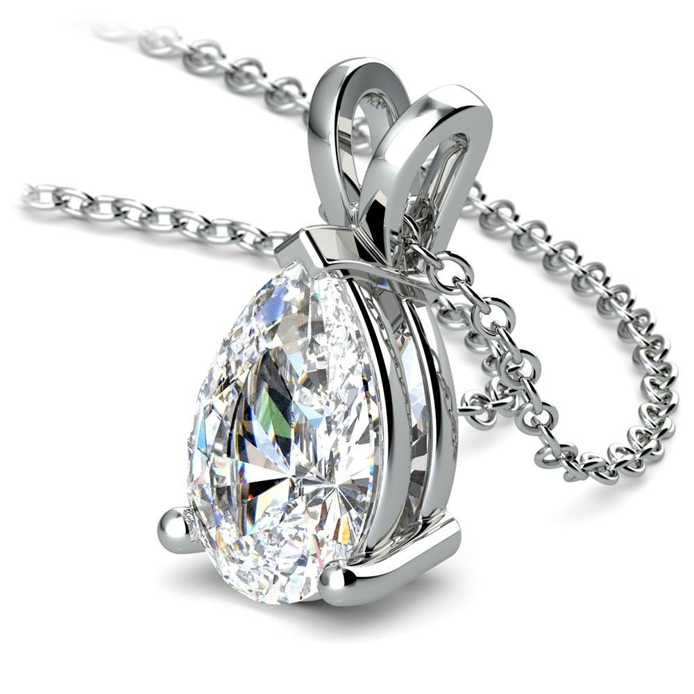 2 Carat Pear Diamond Pendant Necklace In Platinum | 03
