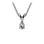 Pear Shaped Diamond Pendant Necklace In White Gold (1/5 ctw) | Thumbnail 01