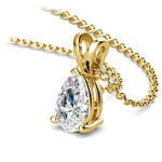 Stunning One Carat Pear Shaped Diamond Necklace In Yellow Gold | Thumbnail 03