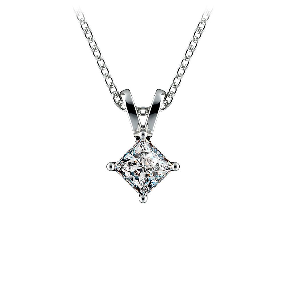 Princess Cut Diamond Solitaire Pendant 