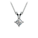 1/4 Carat Princess Cut Diamond Necklace In Platinum | Thumbnail 01