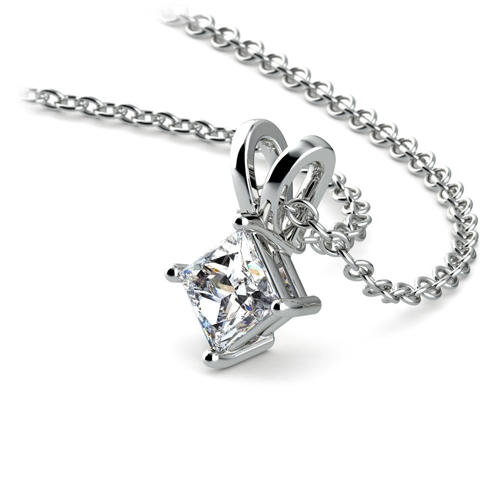 Princess Cut Diamond Solitaire Pendant In Platinum (1/5 Ctw) | 03